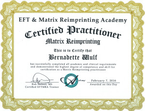 matrix reimprinting certificate - bernadette wulf