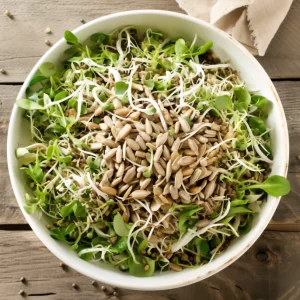 Sunflower seeds and sprouts